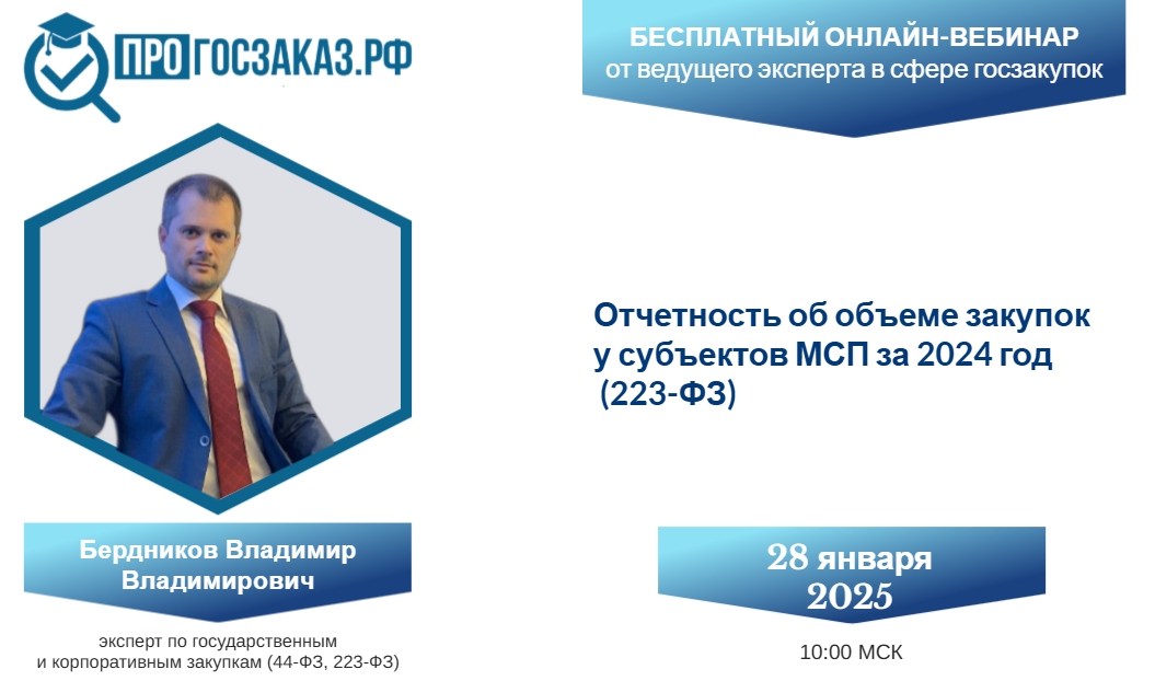 Отчетность об объеме закупок у субъектов МСП за 2024 год (223-ФЗ)